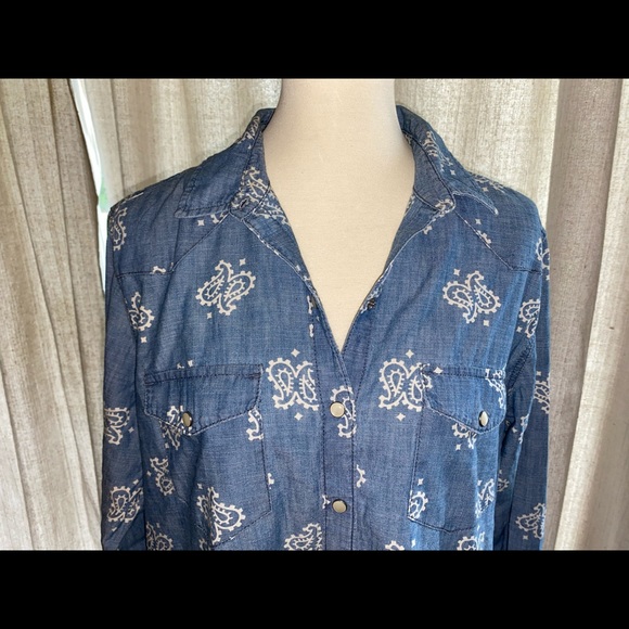Gap 1969 Button up paisley denim dress - Picture 7 of 7
